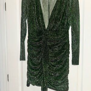 Elegant Green Ruched Dress